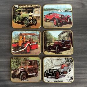 Vintage Jason Coasters Set 6 Antique Classic Cars Cork Back New‎ Zealand 1900s